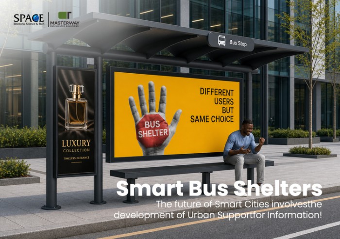Modern Advertising Bus Shelter with Large Billboard Panel and Side Light Box Modern Advertising Bus Shelter with Large Billboard Panel and Side Light Box