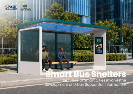 Solar Bus Shelter with LED Advertising Display | Masterway