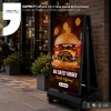 Portable Outdoor Double-Sided LCD Advertising Display with Wheels Battery Powered Digital Signage