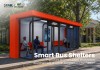 Enclosed Smart Bus Shelter with Glass Doors and Seating Enclosed Smart Bus Shelter with Glass Doors and Seating