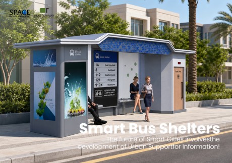 Integrated Bus Shelter with Public Toilet, Advertising Display and Route Information