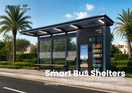 Smart Bus Shelter with Vending Machine and LCD Advertising Display