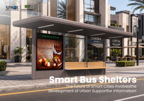 Modern Modular Bus Shelter with Advertising Light Box and LED Lighting | Masterway