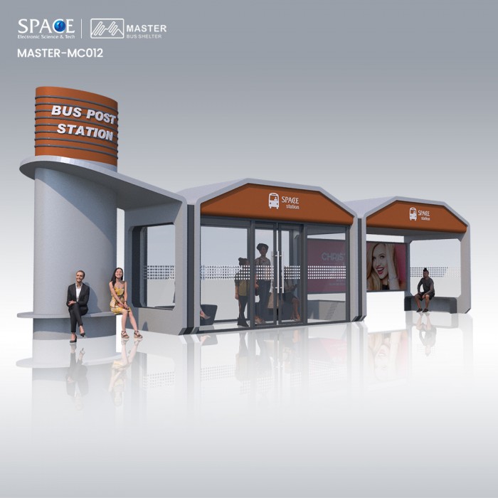 Fine Design Smart Urban Modern AC Bus Shelter for Sale