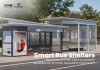 Enclosed Smart Bus Shelter with Rooftop Advertising Light Box Enclosed Smart Bus Shelter with Rooftop Advertising Light Box