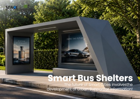 Modern Modular Bus Shelter with Advertising Light Boxes and LED Lighting | Masterway