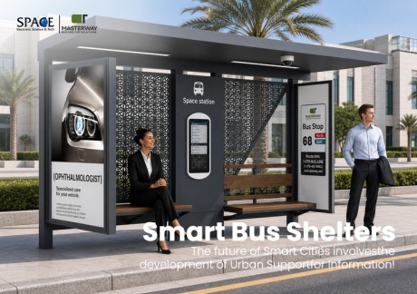 Smart Bus Shelter with CCTV and Digital Advertising Display