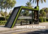 Modern Modular Bus Shelter with Advertising Light Box and LED Strip Lighting | Masterway Modern Modular Bus Shelter with Advertising Light Box and LED Strip Lighting | Masterway