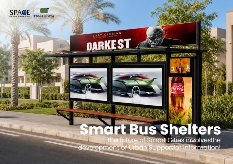 Outdoor Advertising Bus Shelter with Billboard and Light Boxes | Masterway
