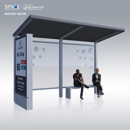 Digital Advertising Display Bus Station WIFI Waiting Kiosk LED Design Bus Shelter