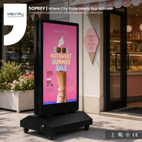 43 Inch Outdoor Double Sided LCD Poster Screen High Brightness Portable Digital Signage Display for Retail Advertising