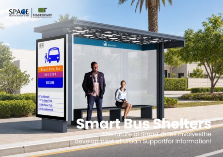 Decorative Canopy Bus Shelter with Route Display