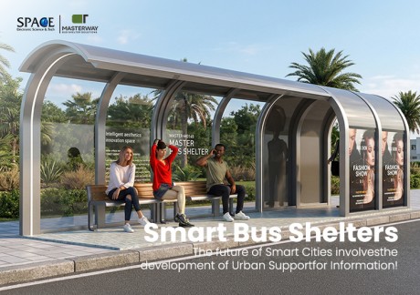 Curved Modular Bus Shelter with Advertising Light Box | Masterway