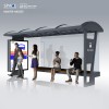 Best Designed modern city furniture customized bus stop shelter with scrolling light box advertising