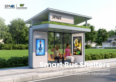 Green Roof Bus Shelter with Advertising Light Box | Masterway