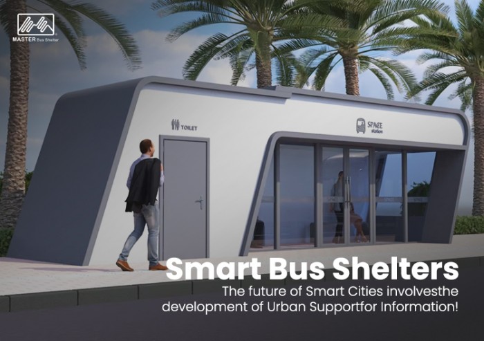 Smart Enclosed Bus Shelter with Public Toilet Smart Enclosed Bus Shelter with Public Toilet