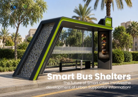 Modern Modular Bus Shelter with Advertising Light Box and LED Strip Lighting | Masterway