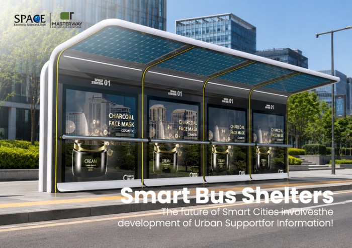 Solar Bus Shelter with Advertising Light Boxes | Masterway Solar Bus Shelter with Advertising Light Boxes | Masterway