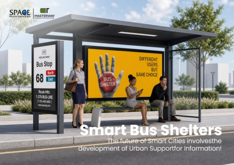 Modular Bus Shelter with Advertising Lightbox and Route Signage