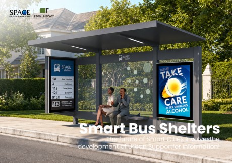 Bus Stop Shelter with Route Sign and Advertising Light Box | Masterway
