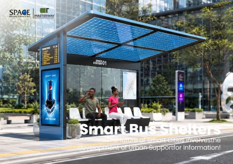 Solar Powered Bus Shelter with LED Display | Masterway