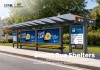 Modular Advertising Bus Shelter with Route Signs and Poster Displays