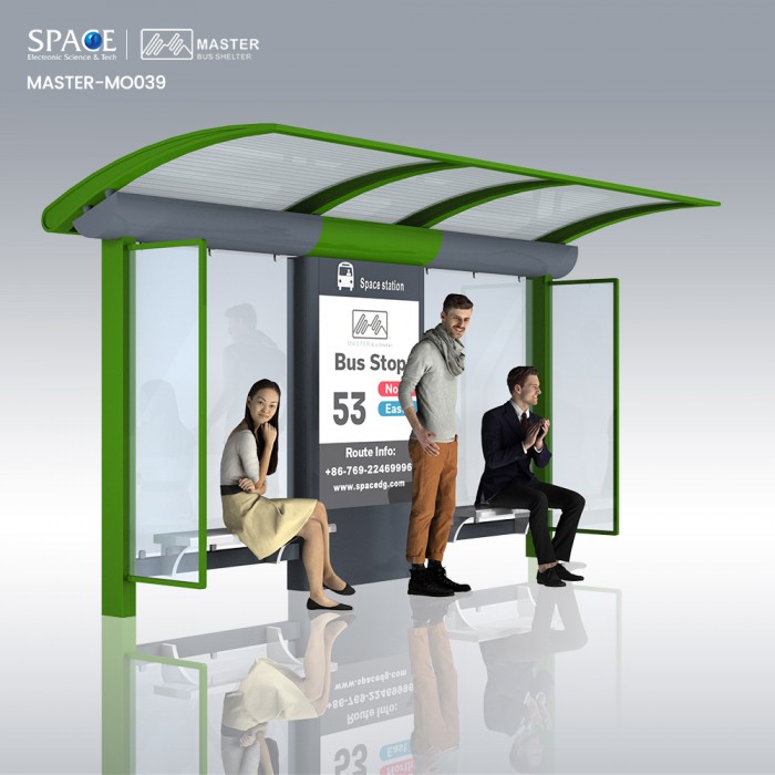 Solar Panel Bus Stop Waiting Chair Advertising Boards Bus Station