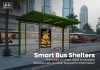 Modern Green Powder Coated Outdoor Bus Shelter with Seating and Advertising Panel Modern Green Powder Coated Outdoor Bus Shelter with Seating and Advertising Panel