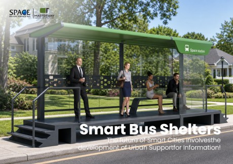 Modular Bus Shelter with Elevated Platform and Glass Enclosure