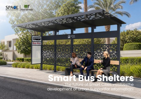Modular Bus Shelter with Decorative Perforated Metal Panels