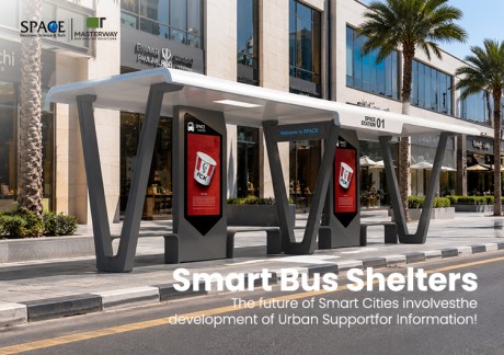 Large Modular Bus Shelter with Advertising Displays | MASTERWAY