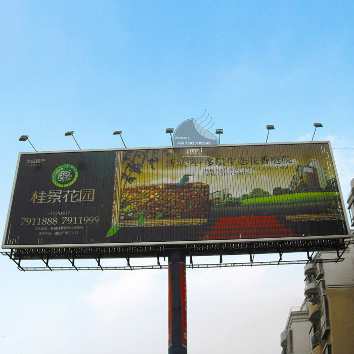 Large Size Outdoor Advertising prism Trivision rotating Billboard With pole
