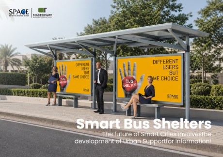 Outdoor Advertising Bus Shelter with Light Box Panels and Bench