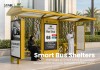 Middle East Style Smart Bus Shelter with Advertising Lightbox and Geometric Metal Screen