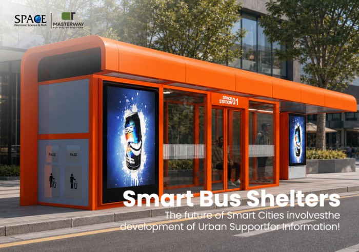 Enclosed Smart Bus Shelter with LED Ad Displays | MASTERWAY Enclosed Smart Bus Shelter with LED Ad Displays | MASTERWAY