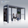 Outdoor Modern Bus Stop Shelter Advertising LED Display Bus Station With Bench