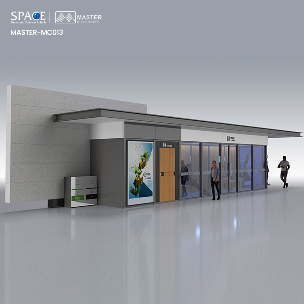 Close Type Bus Stop Shelter Advertising LED Display Kiosk Bus Shelter ...